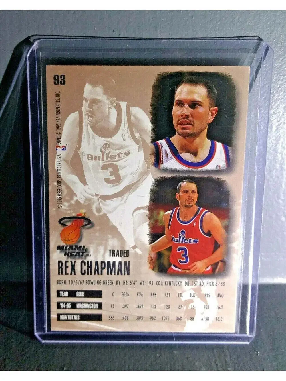 1995-96 Rex Chapman Fleer Ultra #93 Basketball Card